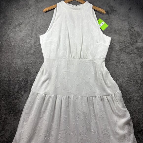 Sam Edelman Women NWT New High-Neck Tie-Back Midi Dress Boho White Size 14 G307 - Picture 4 of 12